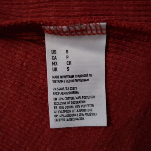 American Eagle Outfitters Women’s Lace Crochet Shoulder Thermal Shirt Top S/P - Picture 8 of 16